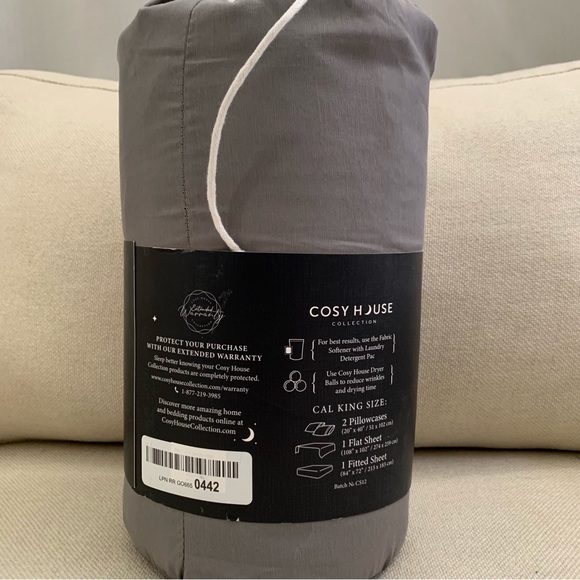 New $169 Luxury Bed SheetsBamboo Viscose Blend in Grey - Picture 7 of 9